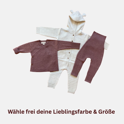 Premium Set Kaschmir Jumpsuit, Wickeljacke & Bundhose