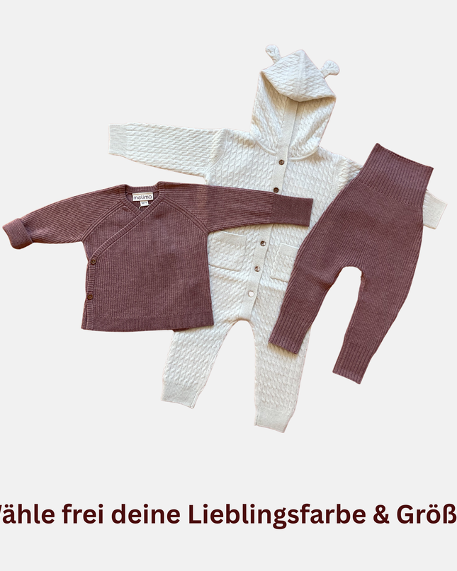 Premium Set Kaschmir Jumpsuit, Wickeljacke & Bundhose