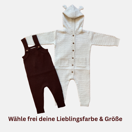 Kleines Set Kaschmir Jumpsuit & Latzhose