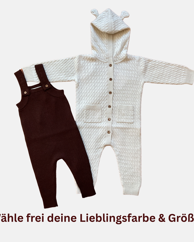 Kleines Set Kaschmir Jumpsuit & Latzhose
